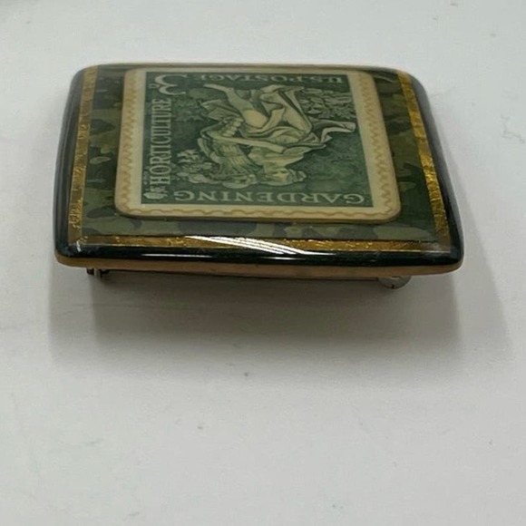 Art Stuff by Robyn 1958 Gardening & Horticulture Postage Stamp Brooch - Picture 8 of 10